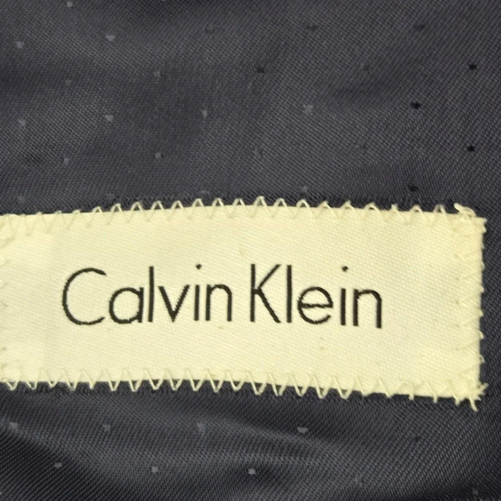 Calvin Klein Mens 44R Black‎ Pinstripe 100% Wool 3-Button Blazer L515256B